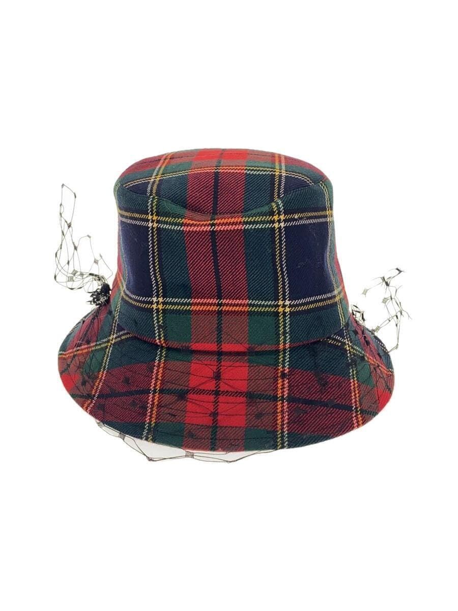 Christian Dior Women's Wool Red Check Hat 95TDD923G107 Used Christian Dior Women's Wool Red Check Hat 95TDD923G107 Used