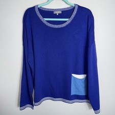 Habitat Clothes To Live In Pullover Sweater-Royal Blue-100 Cotton-Size Large