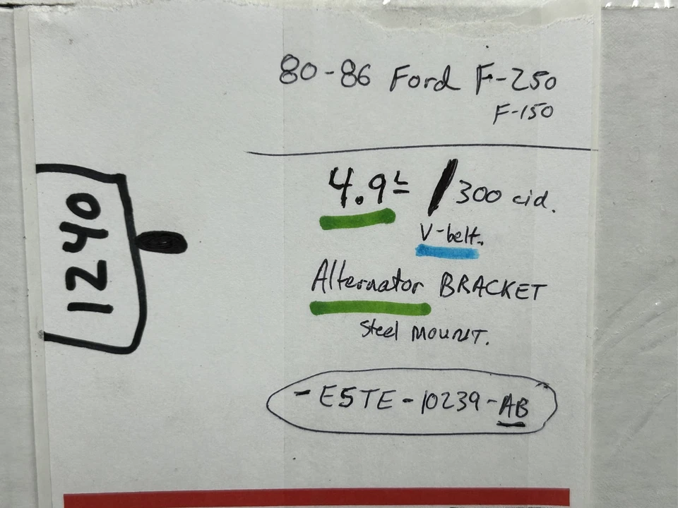 Soporte bomba smog alternador 80-86 Ford F-150 F-250 camión 300 4,9 L E5TE-10239-AB Foto 2 de 4