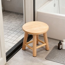 Solid Wooden Milking Stool Small Round Step Stool Footstool Footrest Plant Stool