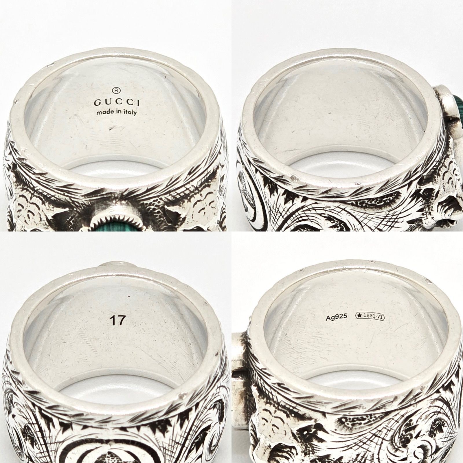 Auth GUCCI Ring Silver Interlocking G Cat Head Ma… - image 5