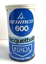 Vintage Racquetball Can Seamco 600 2 Voit Blue Balls Metal USA Prop