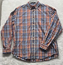 Crown and Ivy Mens L Stretch Fit Light Blue Floral Long Sleeve Button Down