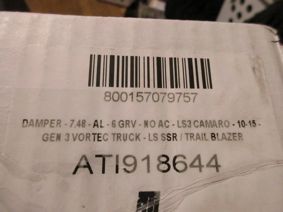 ATI 918644 SUPER DAMPER 99-13 GM Truck/SUV & 2010-15 Camaro 6 Rib WITHOUT AC - Image 4 of 4