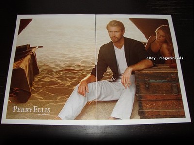 PERRY ELLIS Menswear 2-Page PRINT AD Spring 2012 TOM BULL Kate Bock