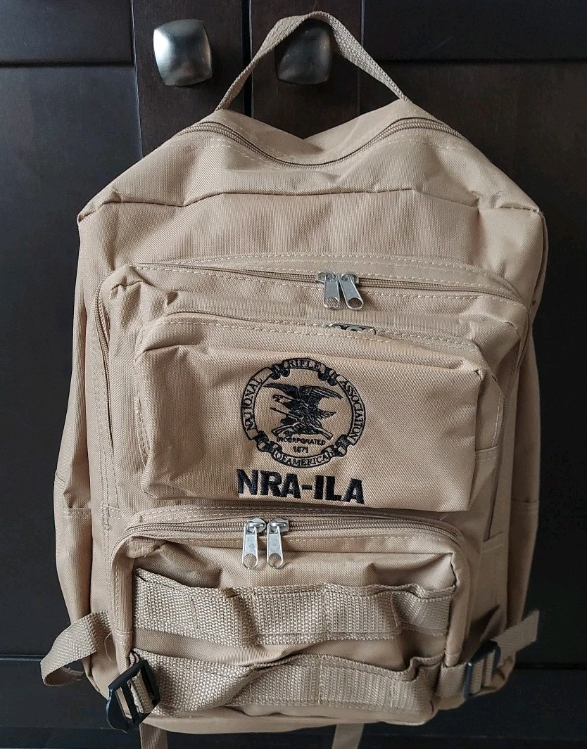 NRA-ILA Tactical Canvas Backpack in Military Tan Khaki