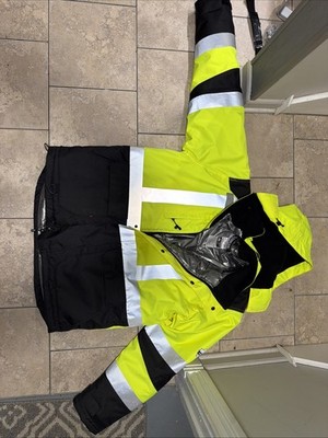 Ergodyne 8390 Hi-Vis Winter Jacket, 300D Polyester, Class 3 Type R, Lime, Large