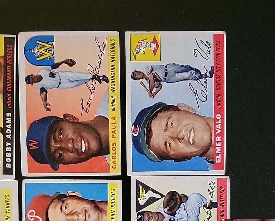 1955 Topps Baseball Lot- 6 Different Cards - W/ Bobby Adams and Elmer Valo - Image 3 of 4