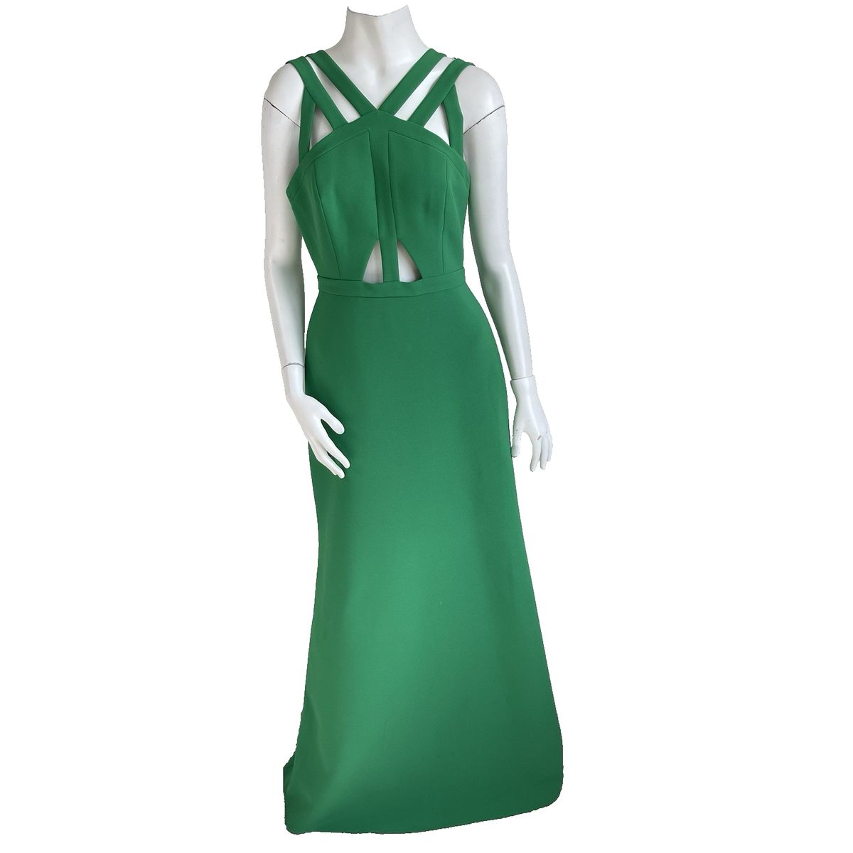 BCBG Max Azria Deana Green Cutout Crepe Evening Formal Gown Dress 8 Prom  Wedding | eBay