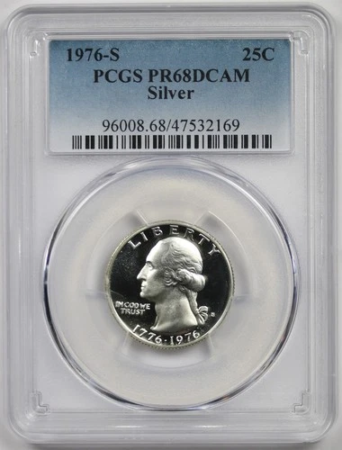 1976-S Silver 25C PCGS PR 68 DCAM Washington Silver Quarter