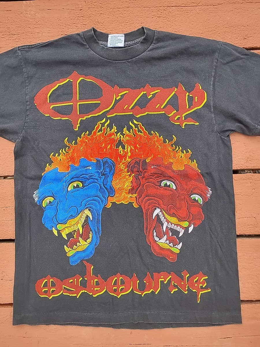 Ozzy Osbourne 1992 Vintage Tattoo Print T-Shirt Black, Size