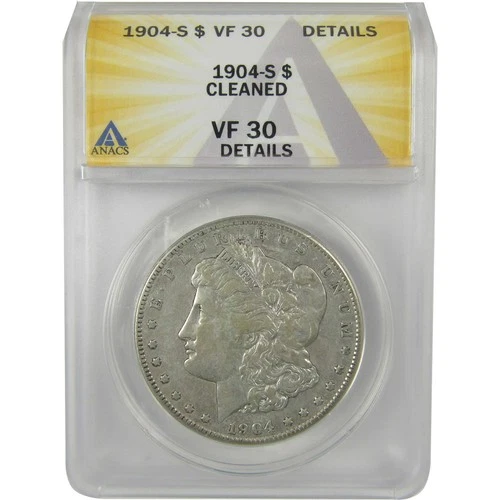 1904 S Morgan Dollar VF 30 Details ANACS Silver $1 Coin SKU:I21163