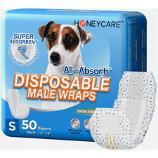 50 Pack Waist Disposable Dog Diapers Male wraps Belly Bands Pet Soft Small Size 