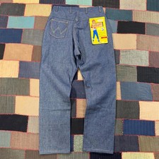 Vintage 70s Wrangler Western Slim Trim Fit Dark Wash Dead Stock Jeans Size 30x28