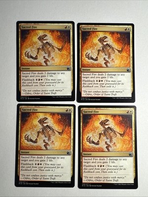 4x Mtg Innistrad Midnight Hunt Sacred Fire NM/M Magic The Gathering