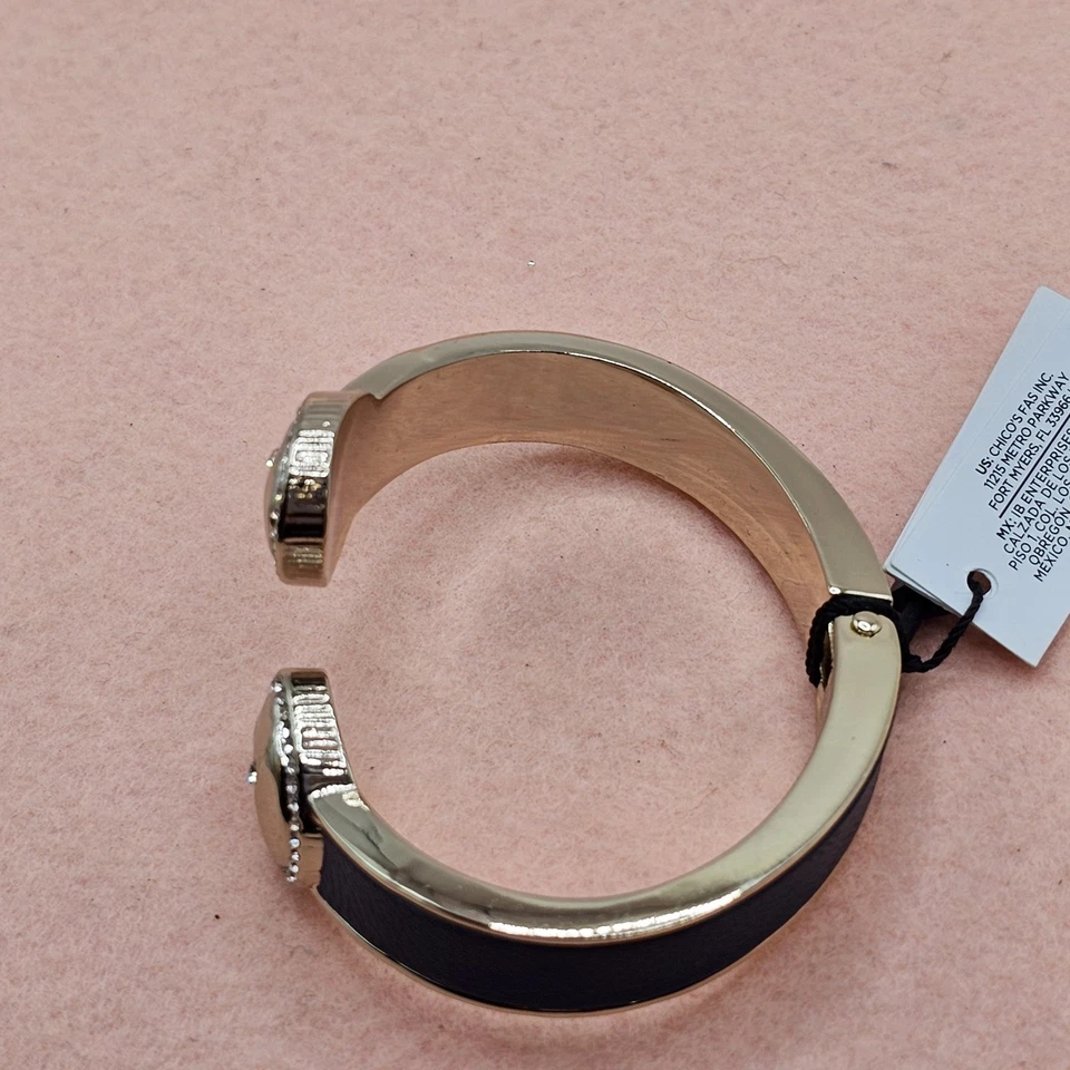 NUEVO Brazalete Casa Blanca Mercado Negro Esmalte Cristal Círculo Boho Chic Foto 2 de 4