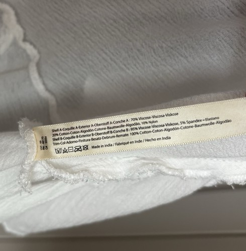 Free People Adella mini abito bianco pizzo slip babydoll schiena fumè x spalline S - Foto 9 di 9