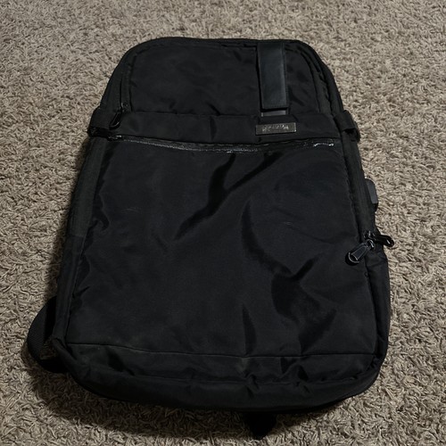 Duchamp London Zip Expandable Travel Black Backpack Carry On Luggage USB Port