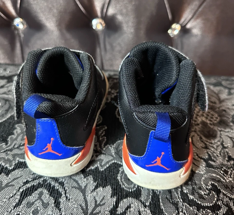 Tênis infantil Nike Air Jordan FLIGHT CLUB '91 (TD) preto/azul DM1687-008 tamanho 9C - Imagem 3 de 4