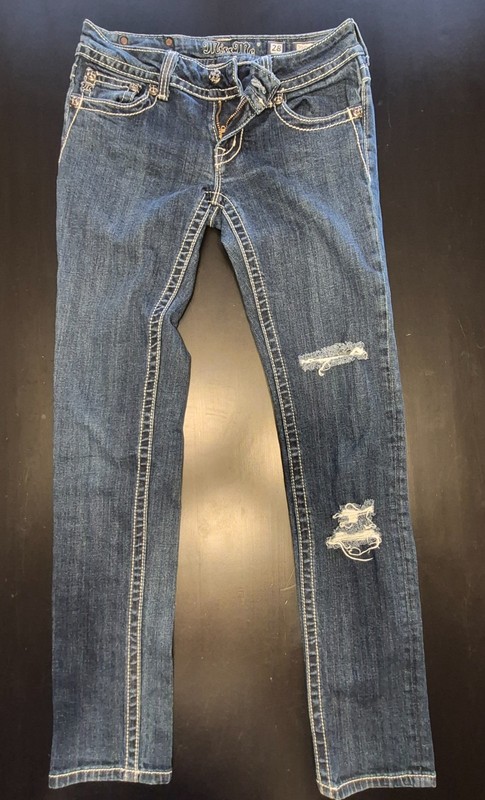 Miss Me Jeans Size 28 Skinny JP5002560 Rhinestone Flap Pocket Denim