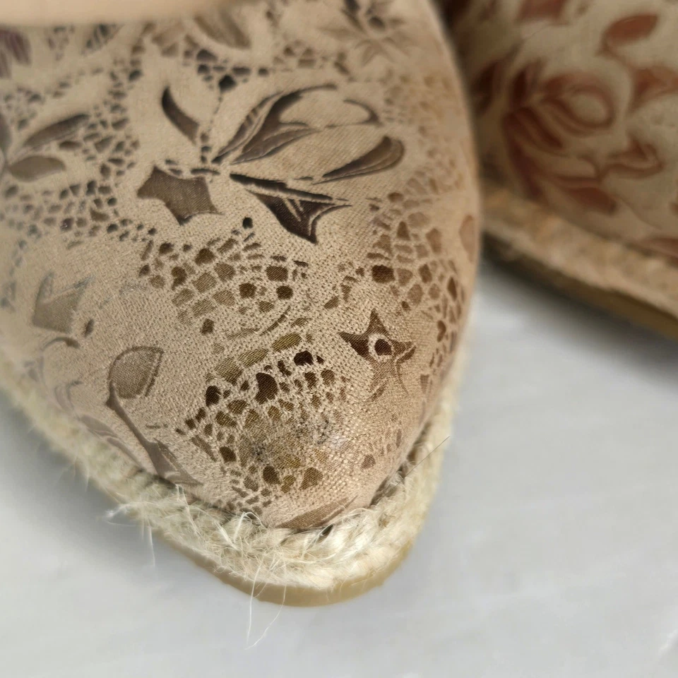 Zapatos alpargata de cuña Viscata Roses para mujer 6,5 floral jacquard lona carrera Foto 4 de 4