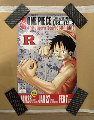 🔥🏀One Piece Monkey.D.Luffy US College Basketball Rutgers Poster