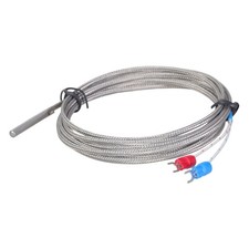 1/2/3/4/5m Braided Cable 30x4mm Thermocouple Probe 0-400  Measurement Ranges