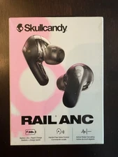 SKULLCANDY Rail ANC Wireless Bluetooth Noise-Cancelling Earbuds - True Black