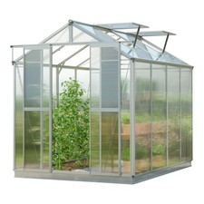Serra Telaio Alluminio Pannelli Policarbonato Greenhouse in Set: Fondazione