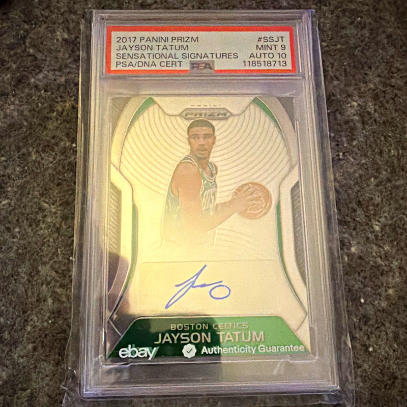 Panini Prizm 2017-18 Jayson Tatum ROOKIE PRIZM AUTO SS-JT PSA 9/10