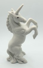 Vintage White Rearing Unicorn  Bisque Porcela...