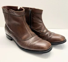 Vtg Mason Shoes O'Sullivan Beatle Men's 9E Boots Leather Side Zip Velvet-Eez