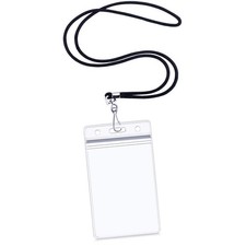 Vertical ID Card Name Tag Badge Holder 10 Pcs, Id With Blacklanyard