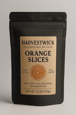 Dried Orange Slices for Cocktails & Tea, 7.5oz Dehydrated Fruit, No Sugar Added.