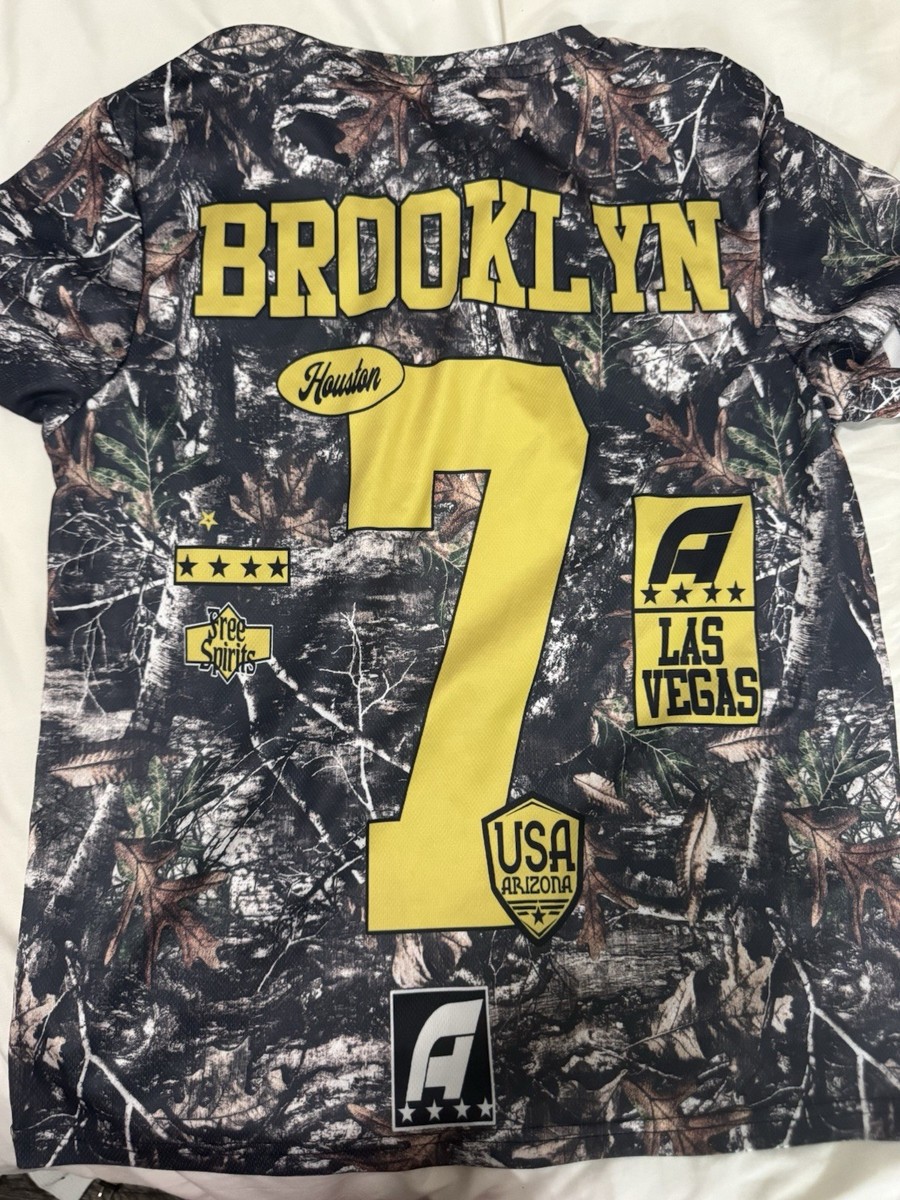 Camouflage Graphic Sports Jersey T-Shirt S Polyester Crew Neck