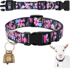 Goat Collar with Bell, Sheep Grazing Copper Bells and Adjustable Nylon Collar Se