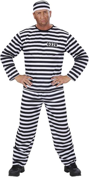 W Widmann Milano Party Fashion - HäFtling KostüM Herren, 3-Teiliges Gefangenen O-image