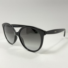 Chlo CE765S Sunglasses Women's Shiney Black Grey Gradient Oversized Round