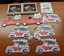 10 pieces Rustic Christmas Wall Art Wood Framed Festive for Christmas Decor