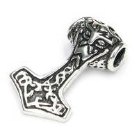 KettenanhäNger Thors Hammer 3,3Cm Silber 925 Skandinavisches Wikinger Talisman