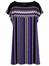 Sandra Darren Women’s Size 6 Chevron Stripe Short Sleeve Shift Dress
