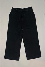 FAT FACE Keswick Crop Wide Leg Jeans Size UK 12 Regular Blue VGC Ankle Crop