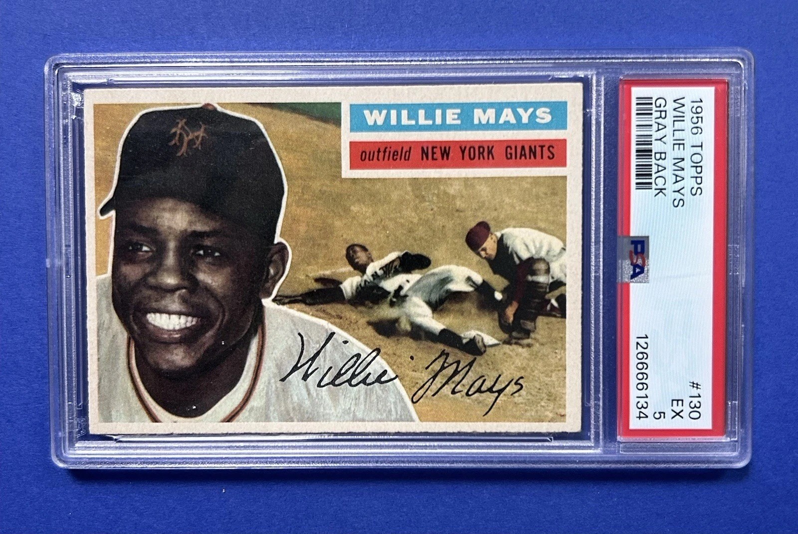 1956 Topps Willie Mays Gray Back #130 PSA 5 EX