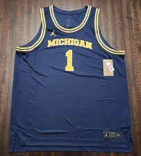 NWT Nike Michigan Wolverines Basketball Jersey Mens XL Blue