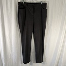 New So Slimming by Chico's Peyton Pant Women's 12 Grey Elastic Waist 89
