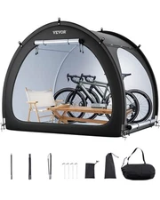 VEVOR Outdoor Bike Storage Tent Fan-Shaped Dual-Door Bike Tent for 4 to 5 Bikes