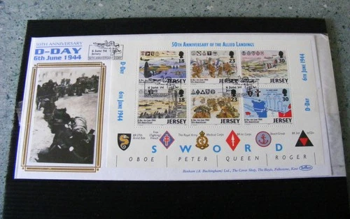 1994 JERSEY FIRST DAY COVER 6TH JUNE D-DAY 50TH ANNIVERSARY BENHAM PICTURE COVER
