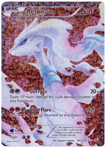 Reshiram - RC22/RC25 - Full Art Ultra Rare PL/MP, English Pokemon Legendary Trea