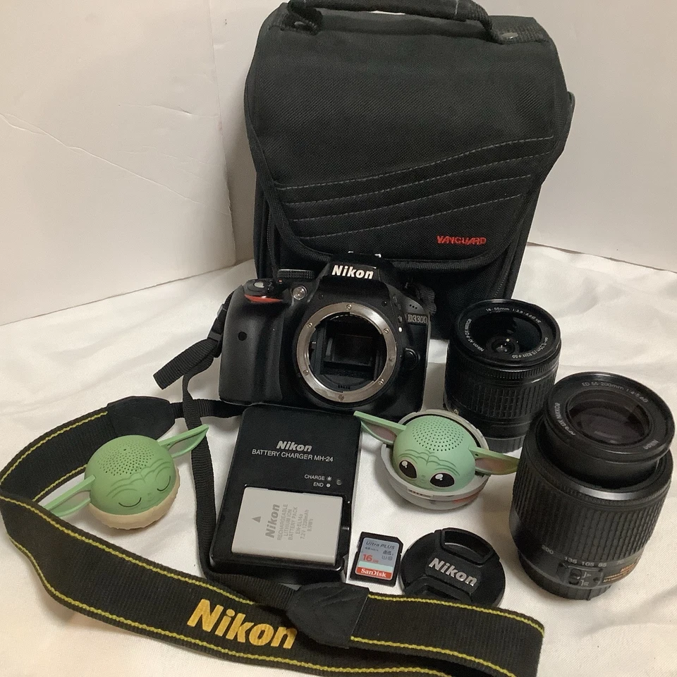 Nikon D3300 24.2MP Digital SLR Camera w/ 2 Lenses + genuine accessories Read” - Image 3 of 4