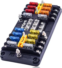 16 Way Fuse Block Blade Fuse Box 12 Circuit Fuse Holder Fuse Block with Negative